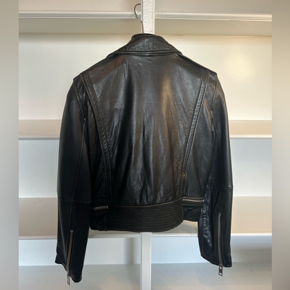 Mango 100% Leather Moto Jacket - M/L - Picture 5 of 9